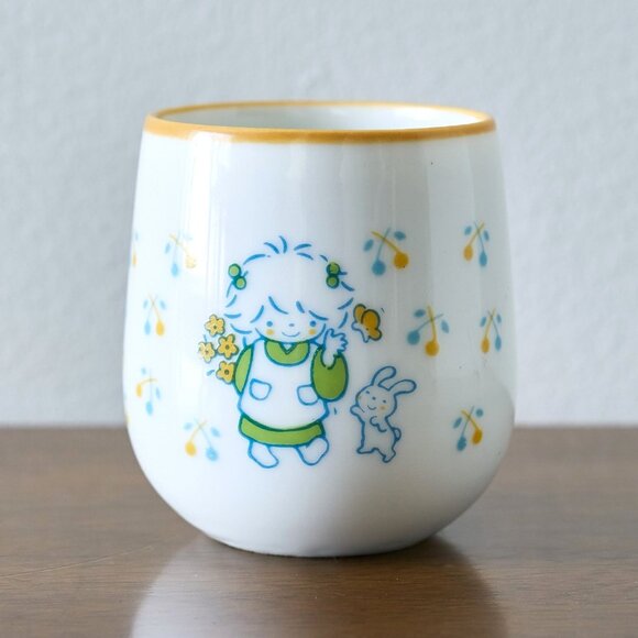 Rare 1976 Sanrio TINY POEM Tea Cup Ceramic Vintage Hello Kitty Made in Japan HTF